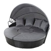Gardeon Wicker Sun Lounge Day Bed – Black