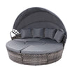 Gardeon Wicker Sun Lounge Day Bed – Grey