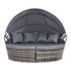 Gardeon Wicker Sun Lounge Day Bed – Grey