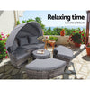 Gardeon Wicker Sun Lounge Day Bed – Grey