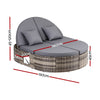Gardeon Outdoor Wicker Day Bed with Retractable Tray