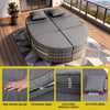 Gardeon Outdoor Wicker Day Bed with Retractable Tray