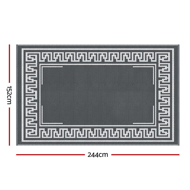 Outdoor Rug 152x244cm Reversible Greek Key Mat