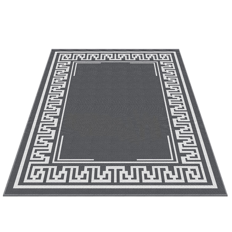 Outdoor Rug 274x366cm Reversible Greek Key Mat