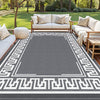 Outdoor Rug 274x366cm Reversible Greek Key Mat