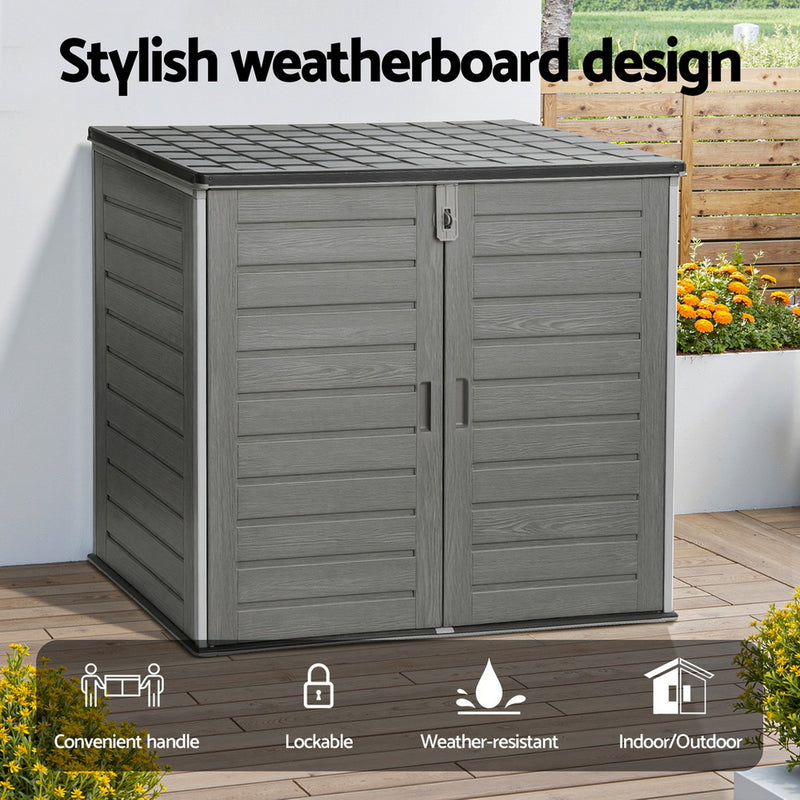 Gardeon 1170L Outdoor Storage Box – Lockable Grey