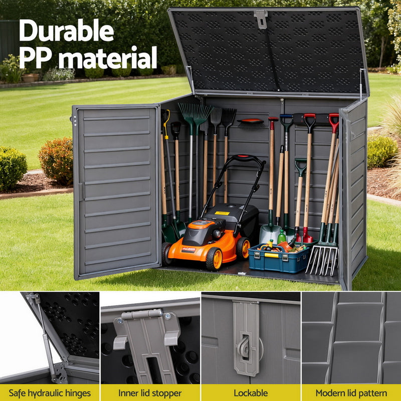 Gardeon 1170L Outdoor Storage Box – Lockable Grey