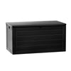 Garden Outdoor Storage Box – 680L Lockable Container & Bench (All Black)