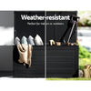 Garden Outdoor Storage Box – 680L Lockable Container & Bench (All Black)