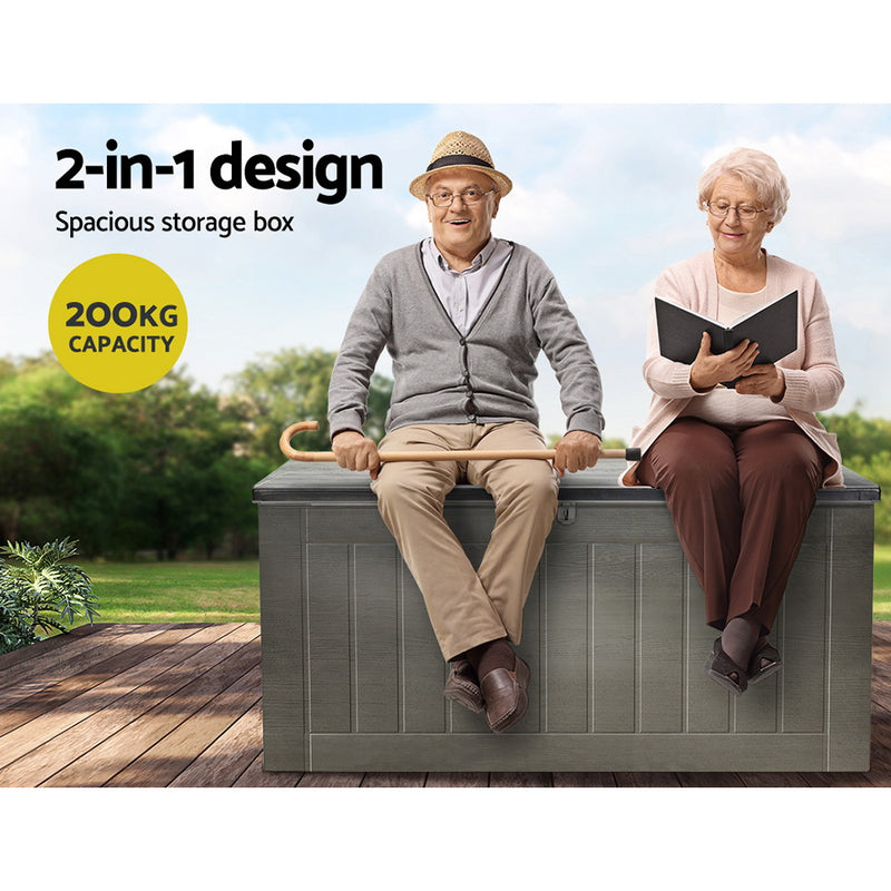 Gardeon Outdoor Storage Box 830L Lockable Garden Bench