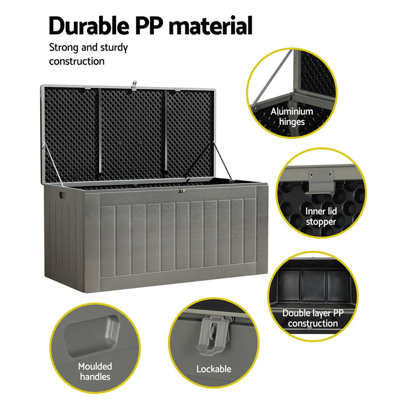Gardeon Outdoor Storage Box 830L Lockable Garden Bench