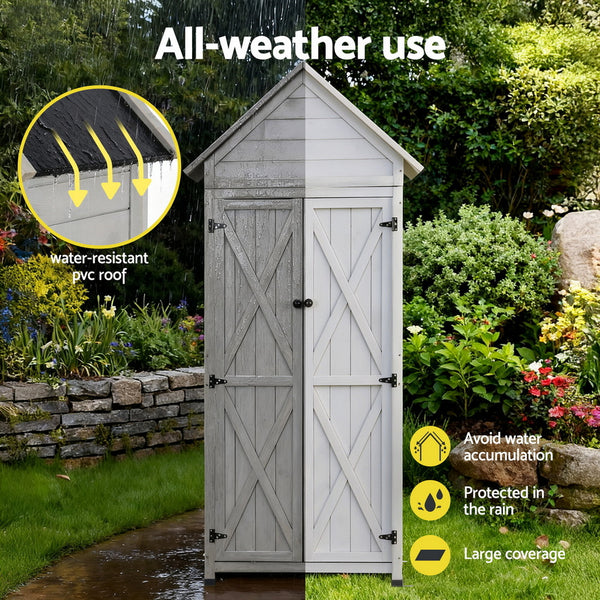 Gardeon Outdoor Storage Cabinet – Grey