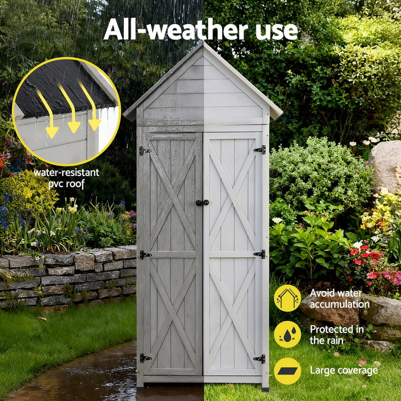 Gardeon Outdoor Storage Cabinet – Grey