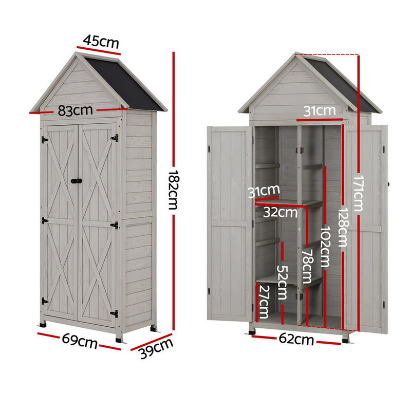 Gardeon Outdoor Storage Cabinet – Grey