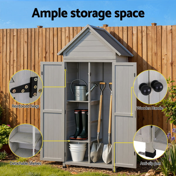 Gardeon Outdoor Storage Cabinet – Grey