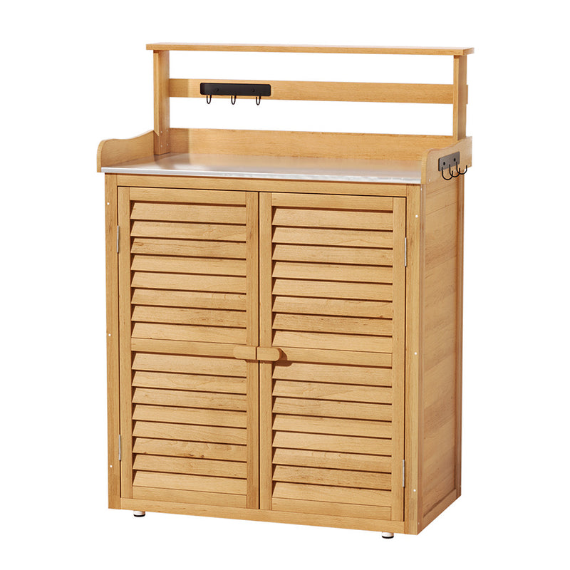 Gardeon Garden Storage Cabinet with Potting Bench & Shelves