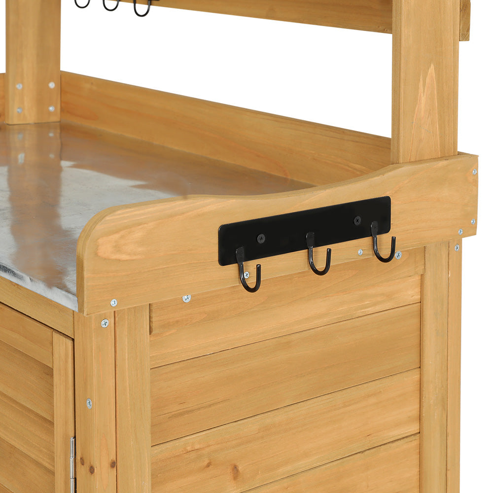 Gardeon Garden Storage Cabinet with Potting Bench & Shelves