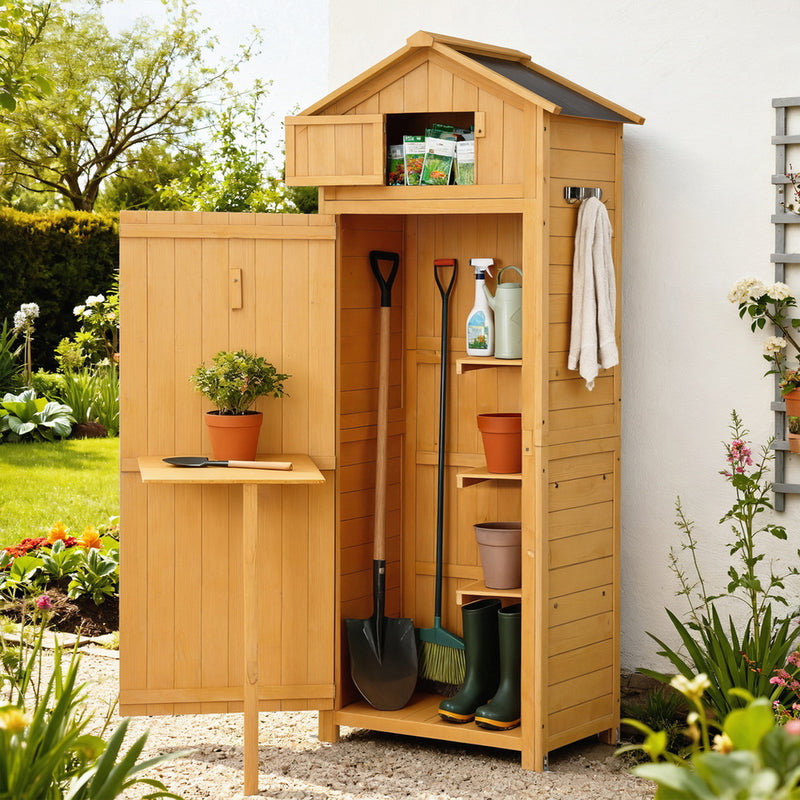 Gardeon Outdoor Storage Cabinet with Folding Table