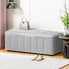 Storage Ottoman Blanket Box – Velvet Upholstered Grey 103cm
