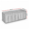 Storage Ottoman Blanket Box – Velvet Upholstered Grey 103cm