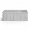 Storage Ottoman Blanket Box – Velvet Upholstered Grey 103cm