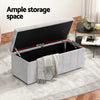 Storage Ottoman Blanket Box – Velvet Upholstered Grey 103cm