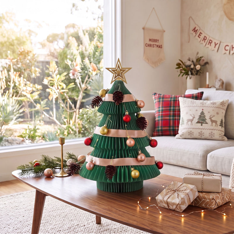 47cm Green Honeycomb Tabletop Christmas Tree