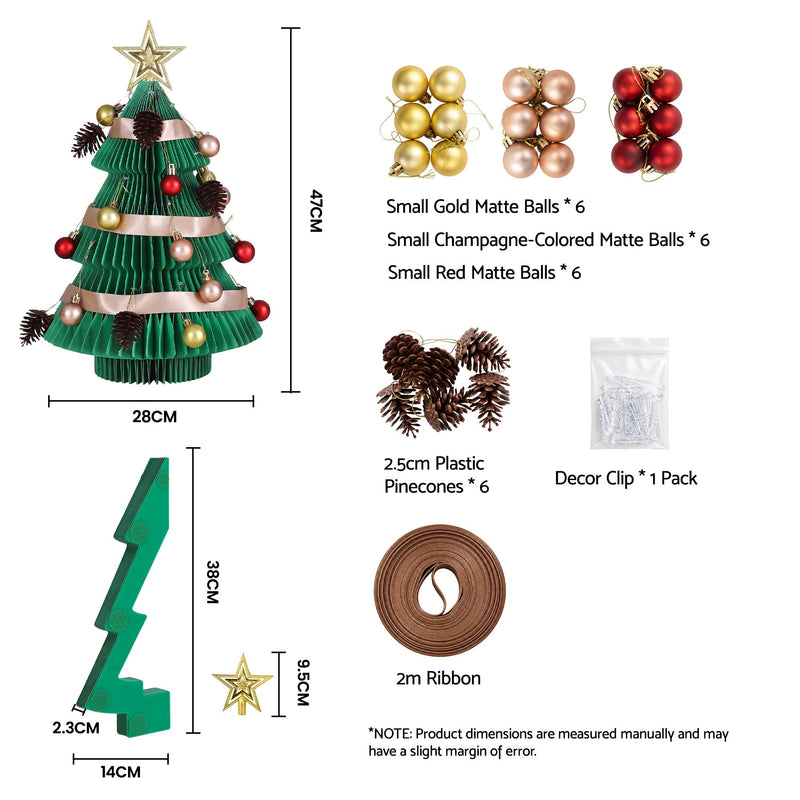 47cm Green Honeycomb Tabletop Christmas Tree
