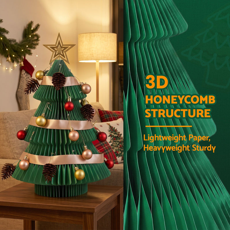 47cm Green Honeycomb Tabletop Christmas Tree