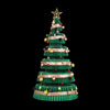 111cm Green Pre-Lit Honeycomb Paper Christmas Tree