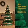 111cm Green Pre-Lit Honeycomb Paper Christmas Tree