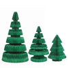 Green Honeycomb Christmas Trees – Set of 3