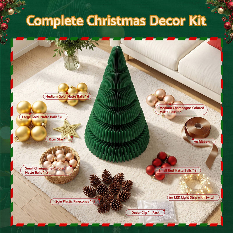 Green Honeycomb Christmas Trees – Set of 3