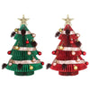 47cm Red & Green Honeycomb Christmas Trees – Set of 2