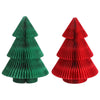 47cm Red & Green Honeycomb Christmas Trees – Set of 2