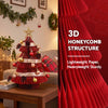47cm Red & Green Honeycomb Christmas Trees – Set of 2