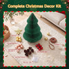 47cm Red & Green Honeycomb Christmas Trees – Set of 2