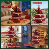 47cm Red & Green Honeycomb Christmas Trees – Set of 2