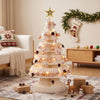 114cm White Pre-Lit Honeycomb Paper Christmas Tree