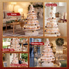 114cm White Pre-Lit Honeycomb Paper Christmas Tree