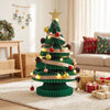 62cm Green Pre-Lit Honeycomb Paper Christmas Tree
