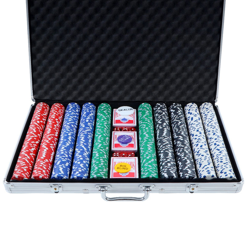 1000pc Poker Chips Set – Casino Texas Hold’em with Case