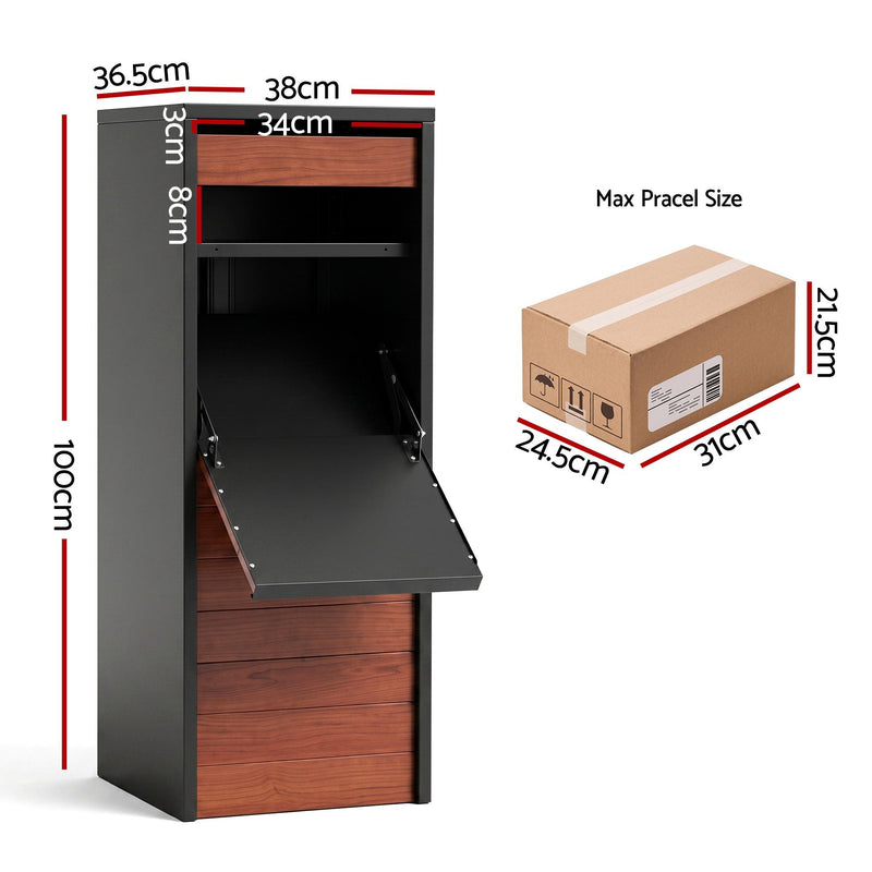 Gardeon Parcel Drop Box & Letterbox – Walnut