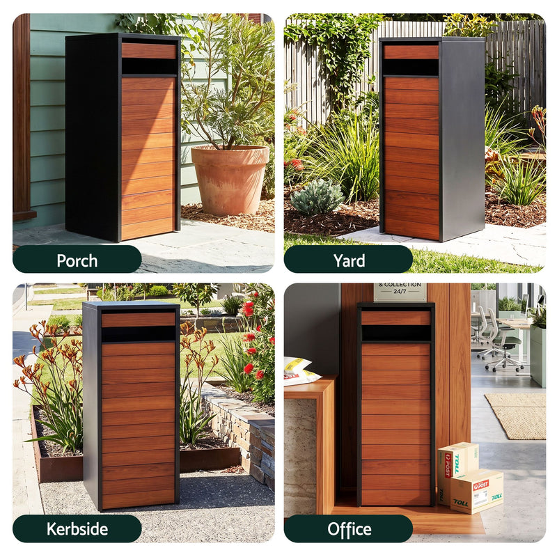 Gardeon Parcel Drop Box & Letterbox – Walnut
