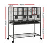 i.Pet 2-in-1 Bird Cage Aviary with Divider & Wheels – 106cm Black