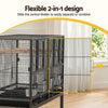 i.Pet 2-in-1 Bird Cage Aviary with Divider & Wheels – 106cm Black