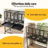 i.Pet 2-in-1 Bird Cage Aviary with Divider & Wheels – 106cm Black