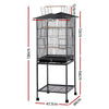 i.Pet 136cm Open Top Bird Cage Aviary with Stand & Wheels – Black