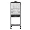 i.Pet 136cm Open Top Bird Cage Aviary with Stand & Wheels – Black
