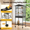 i.Pet 136cm Open Top Bird Cage Aviary with Stand & Wheels – Black